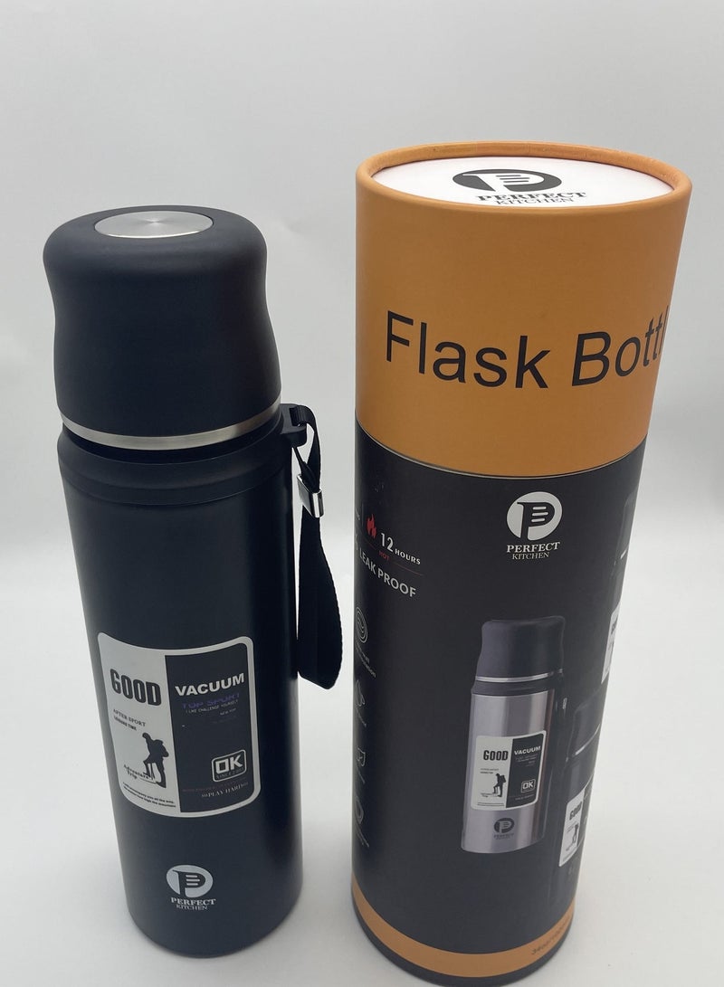 بيرفكت كيتشن قارورة حافظة للحرارة حتى 12 ساعه ستانلس ستيل 1000مل أسود - Image 2